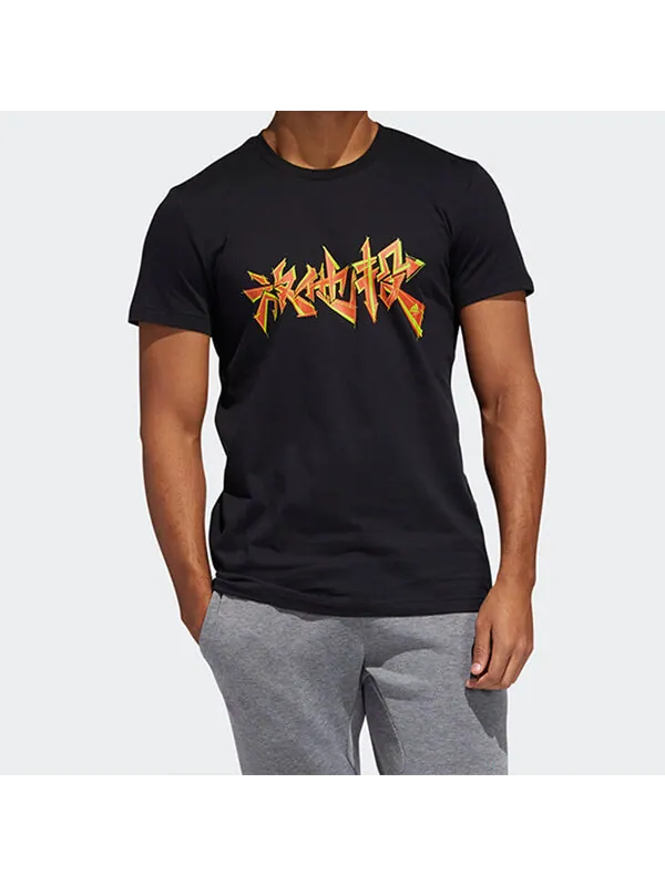 Футболка let him shoot basketball sports short sleeve black Adidas — изображение 3 из 4, черный