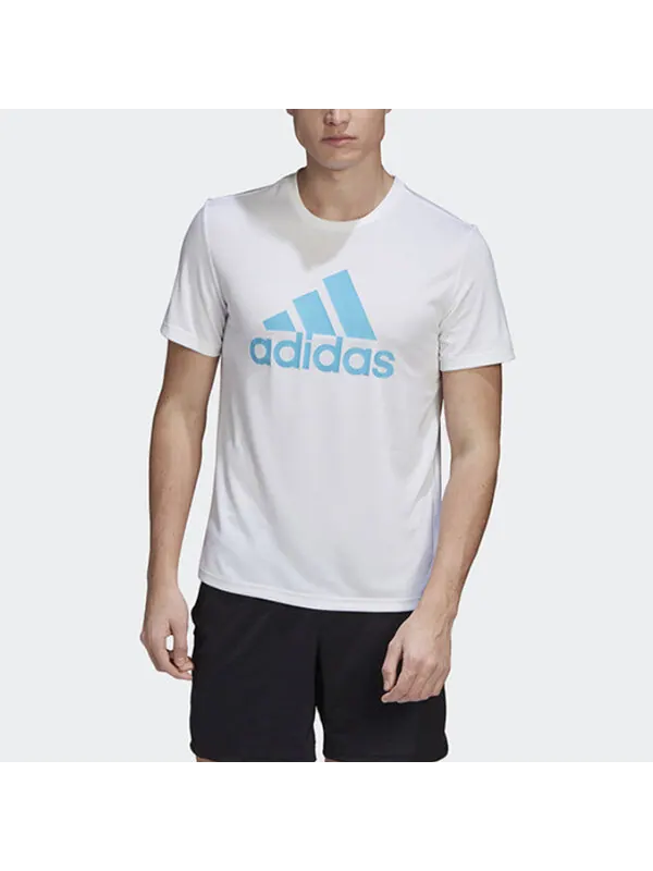 Футболка adidas Casual Sports Round Neck Short Sleeve White — изображение 3 из 4, белый