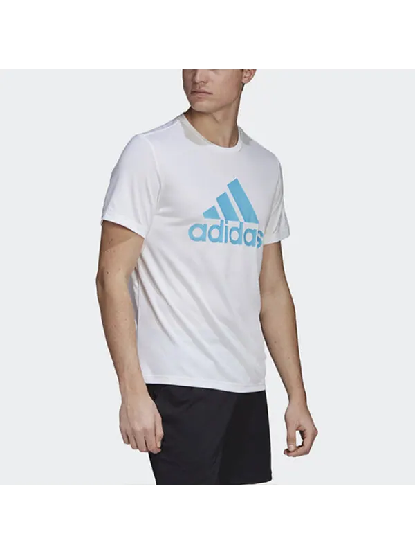 Футболка adidas Casual Sports Round Neck Short Sleeve White — изображение 4 из 4, белый