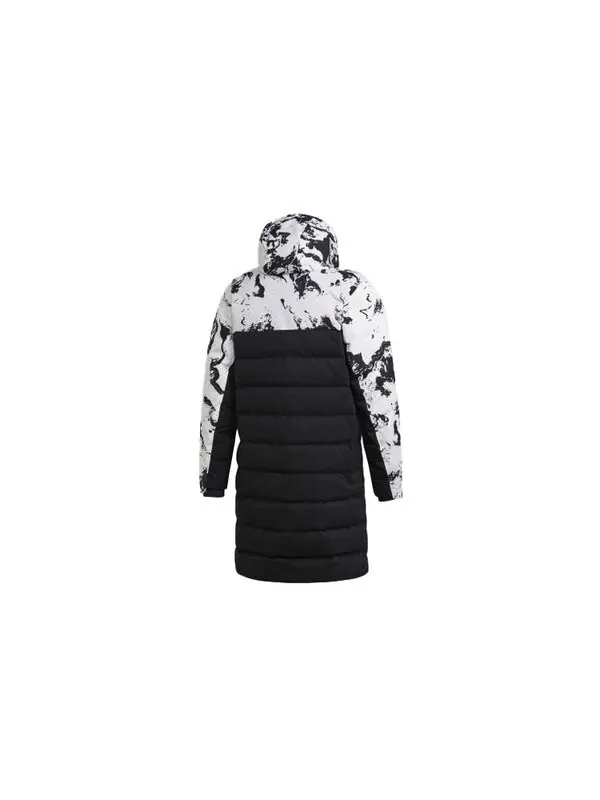 Пуховик adidas Juve Ssp Dwcoat Juventus Colorblock Soccer/Football mid-length Sports hooded down — изображение 2 из 4, черный