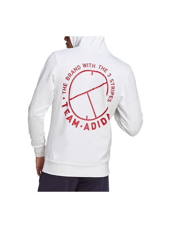 Толстовка Men's adidas Logo Printing Sports Tennis Pullover White — изображение 1 из 3, мульти