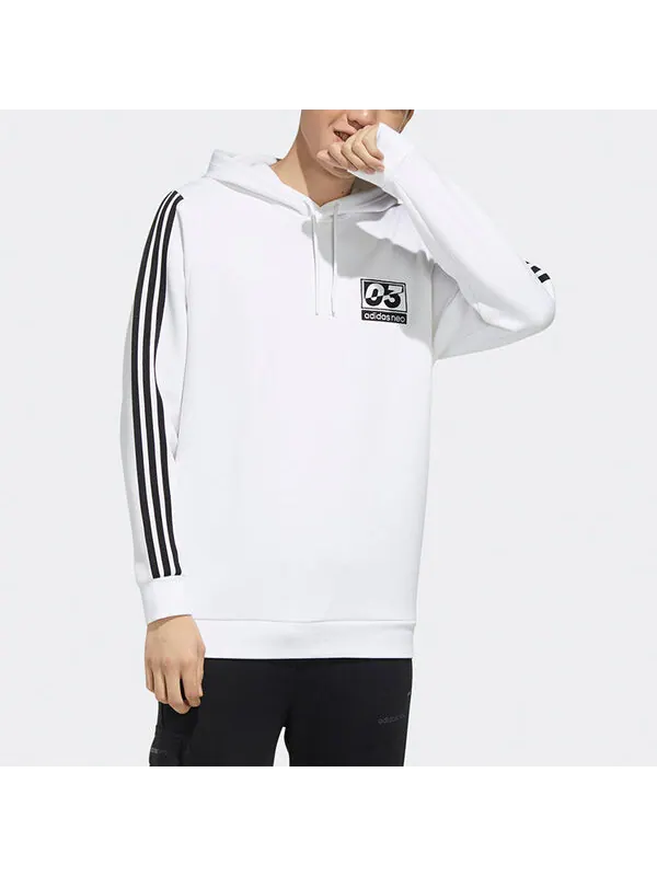 Толстовка adidas neo Sports Pullover hooded Long Sleeves White — изображение 3 из 4, белый