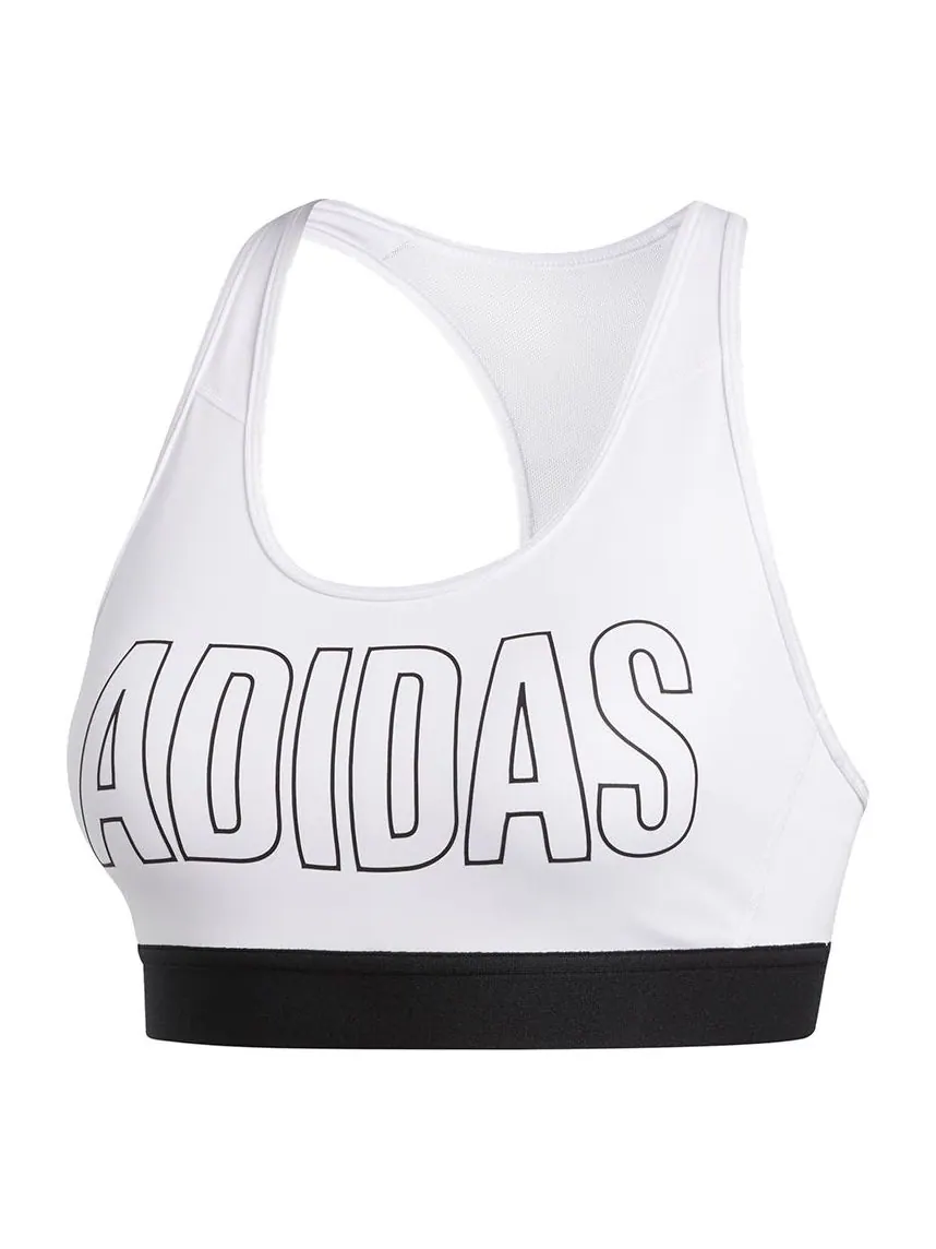 (WMNS) Бюстгальтер Adidas Don't Rest Alphaskin Padded Bra 'White Black' — изображение 1 из 5, белый/черный