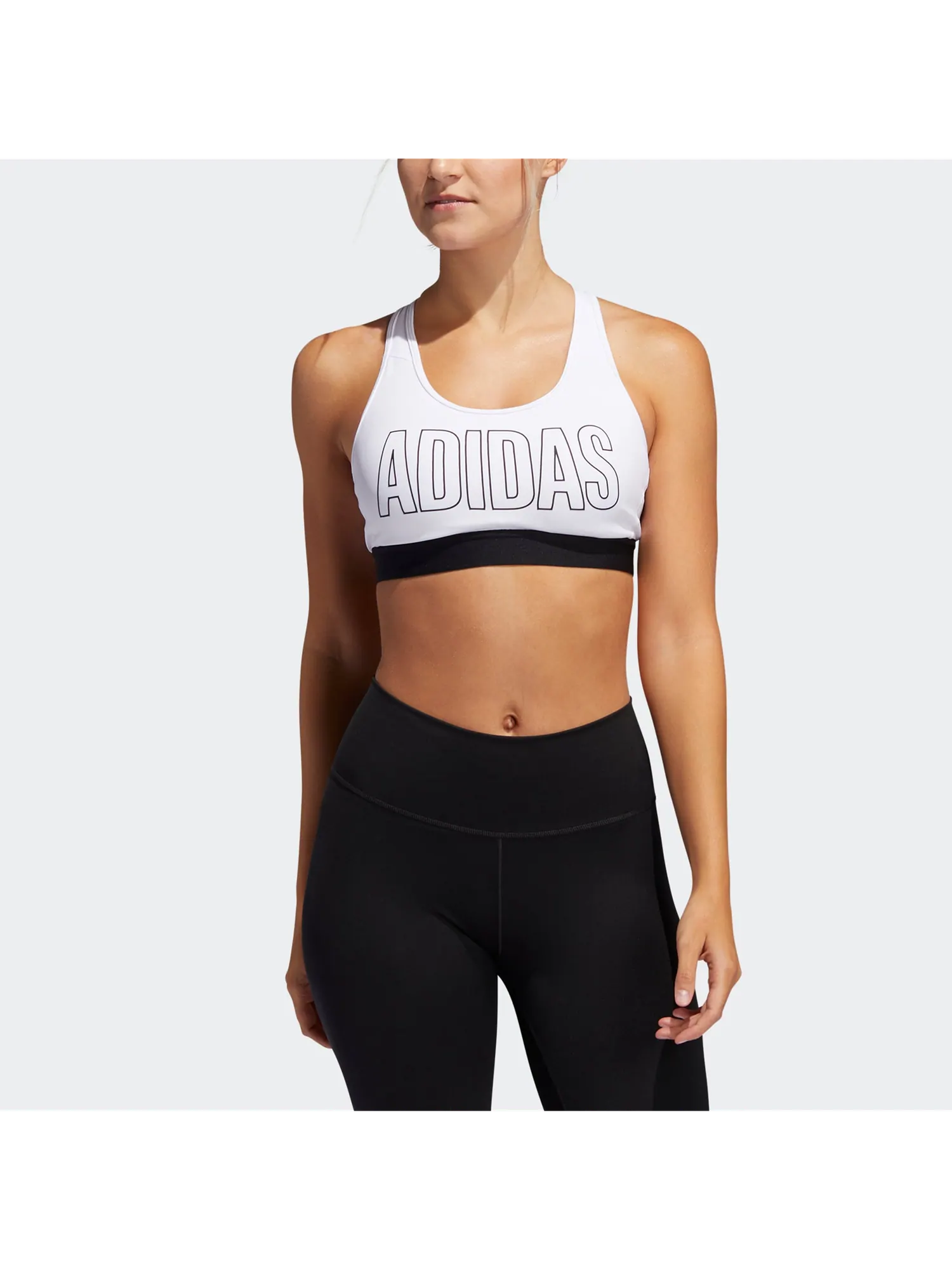 (WMNS) Бюстгальтер Adidas Don't Rest Alphaskin Padded Bra 'White Black' — изображение 3 из 5, белый/черный