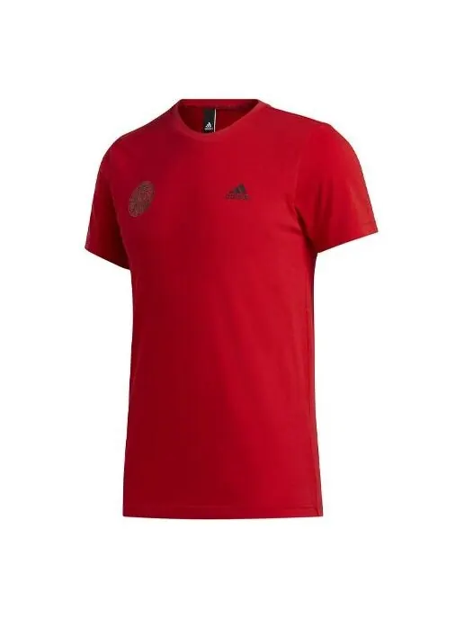 Футболка alphabet logo printing short sleeve red Adidas — изображение 1 из 4, светлый красный