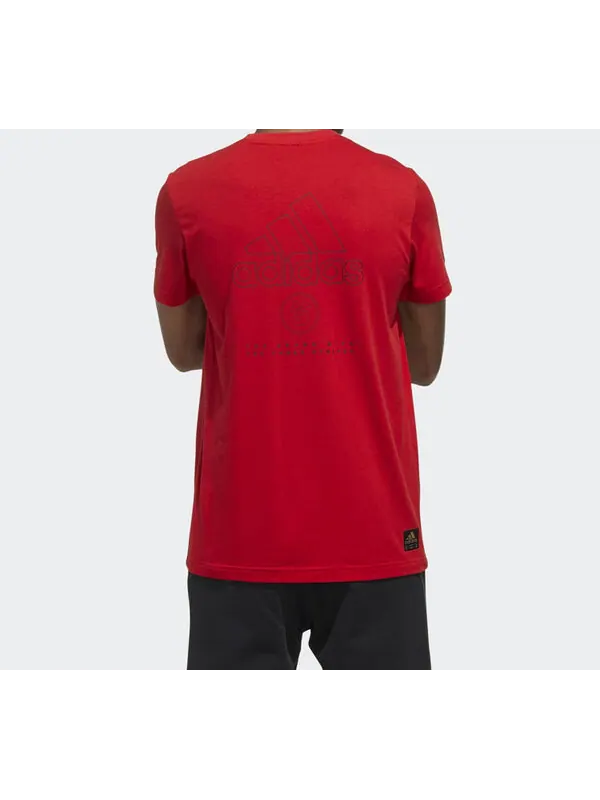 Футболка alphabet logo printing short sleeve red Adidas — изображение 4 из 4, светлый красный