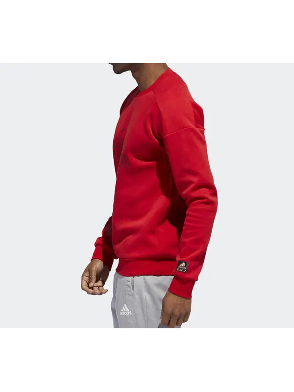 Толстовка logo printing sports pullover red Adidas — изображение 4 из 4, светлый красный