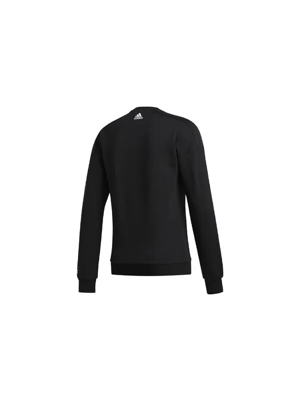 Толстовка logo printing sports pullover black Adidas — изображение 2 из 4, черный