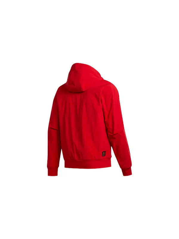 Куртка adidas CNY TT Casual Sports Hooded Jacket Red — изображение 2 из 4, светлый красный