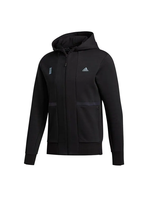 Куртка adidas Wj Htt Solid Color hooded Zipper Woven Jacket Black — изображение 1 из 4, черный