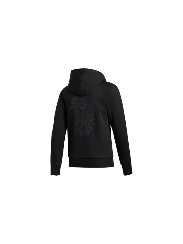 Куртка adidas Wj Htt Solid Color hooded Zipper Woven Jacket Black — изображение 2 из 4, черный