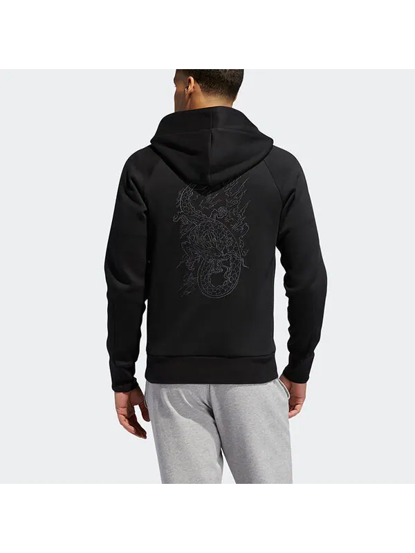 Куртка adidas Wj Htt Solid Color hooded Zipper Woven Jacket Black — изображение 4 из 4, черный