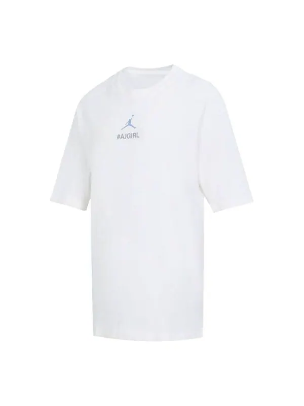 Футболка (WMNS) Air Jordan Logo T-shirt 'White' — изображение 1 из 2, белый
