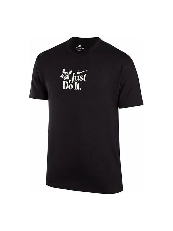 Футболка Nike Just Do It Corgi T-Shirt 'Black' — изображение 1 из 3, черный/мульти