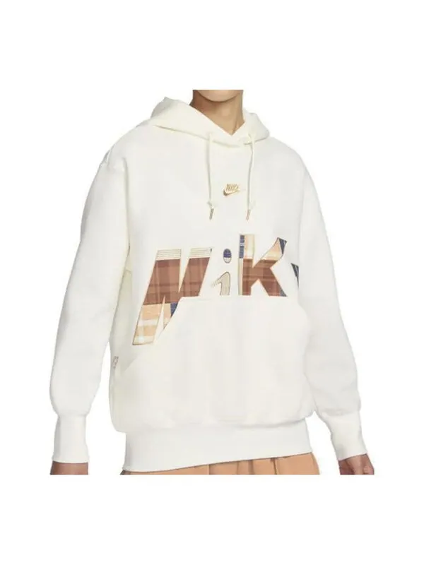 Толстовка (WMNS) Nike Sportswear Fleece Pullover Hoodie 'Ivory white' — изображение 2 из 3, слоновая кость белый