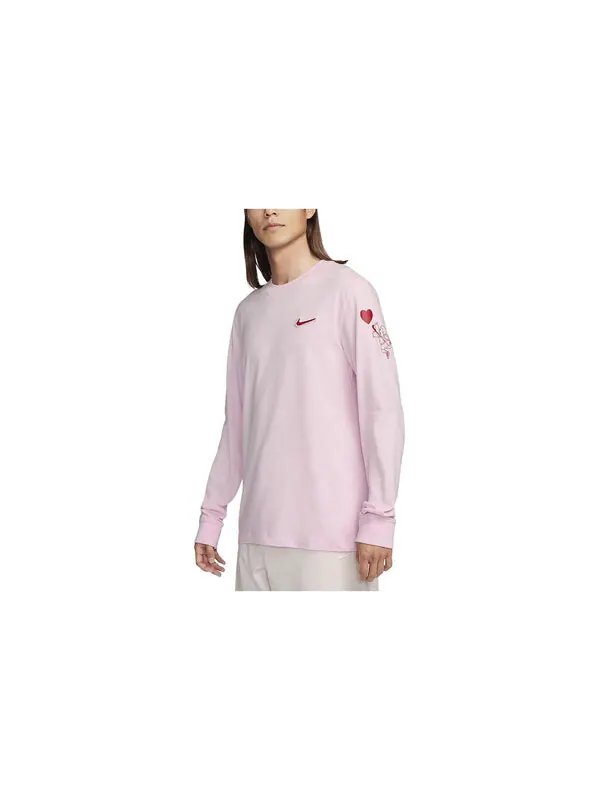 Футболка спортивная одежда футболка с длинным рукавом Nike — изображение 2 из 4, розовый