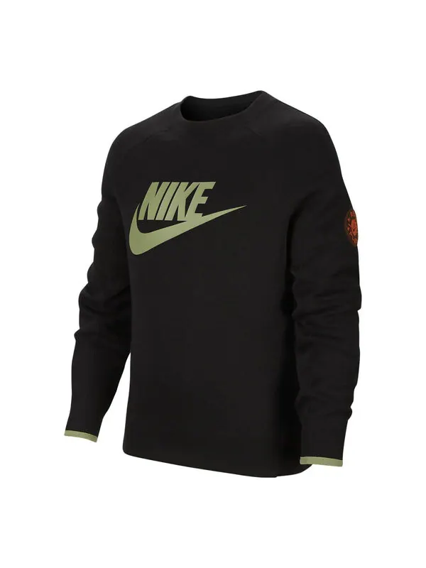 Свитера спортивная одежда на открытом воздухе свитшот с логотипом Nike — изображение 1 из 3, черный/зеленый