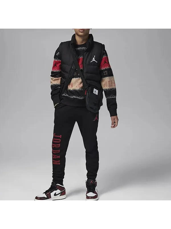 Штаны необходимые для члена спортивные штаны Air Jordan — изображение 3 из 4, черный/красный