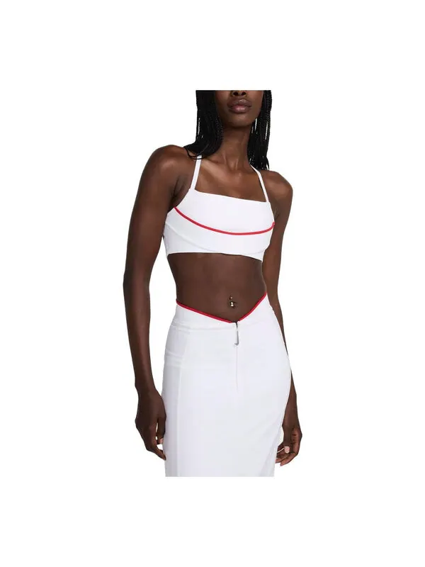 Топ x jacquemus спортивный бюстгальтер азиатские размеры Nike — изображение 1 из 2, белый/красный