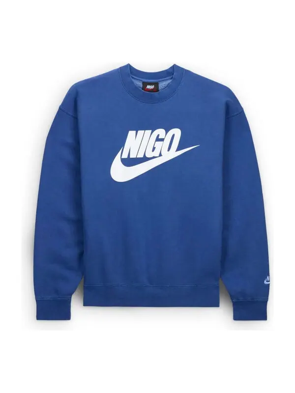 Свитер x nigo fleece sweatshirt 'blue white' Nike — изображение 1 из 1, синий/белый
