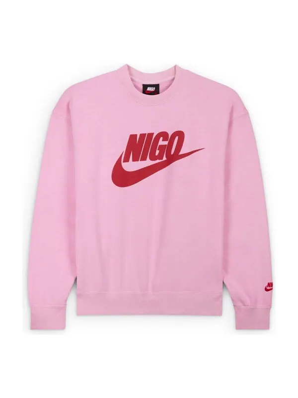 Свитер x nigo fleece sweatshirt 'pink red' Nike — изображение 1 из 1, розовый/красный