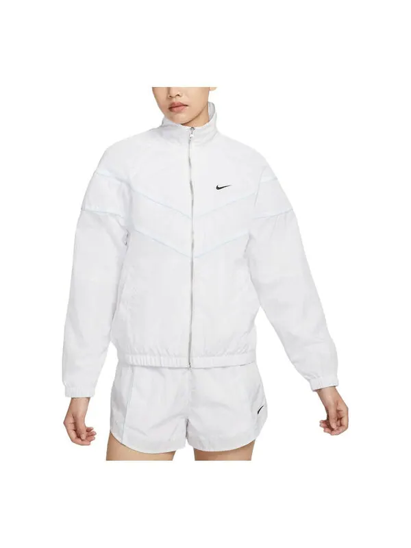 Куртка Windrunner свободные УФ-тканые куртка на молнии азиатские размеры Nike — изображение 1 из 2, белый/черный