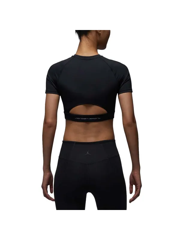 Футболка sport bodycon performance t-shirt asia sizing 'black' Air Jordan — изображение 2 из 2, черный/черный