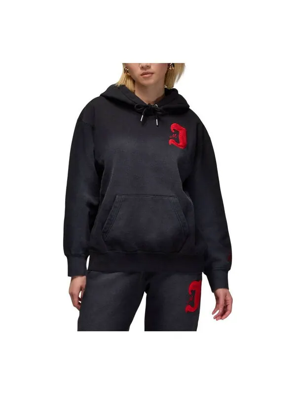 Толстовка flight fleece satin-lined hoodie asia sizing 'black' Air Jordan — изображение 1 из 2, черный