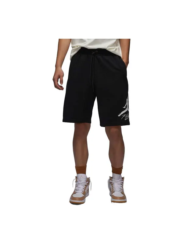 Шорты essentials fleece shorts asia sizing 'black white' Air Jordan — изображение 1 из 1, черный/белый