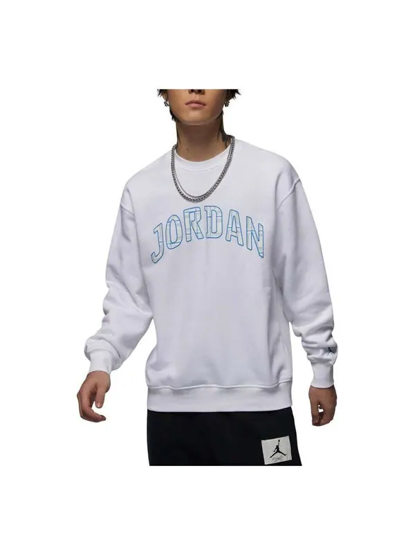 Свитер essentials fleece crew neck sweatshirt asia sizing 'white legend blue' Air Jordan — изображение 1 из 2, белый/синий