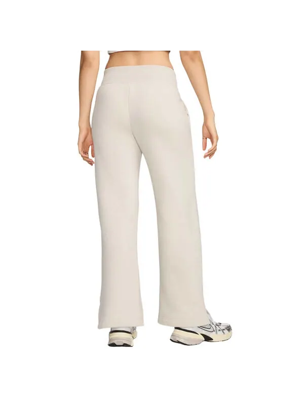 Брюки sportswear phoenix fleece high waisted wide leg logo pants asia sizing 'light orewood brown' Nike — изображение 2 из 2
