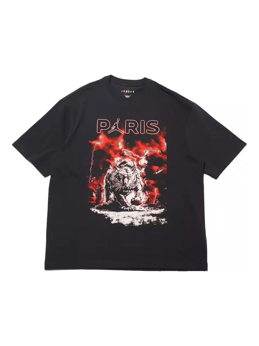 Футболка Air Jordan Paris Saint-Germain Graphic T-Shirt 'Off-Noir' — изображение 1 из 2, черный