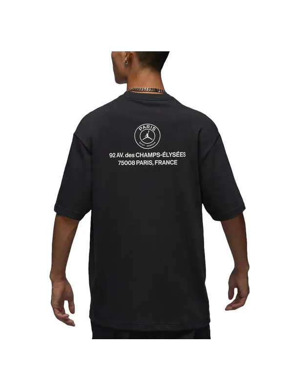 Футболка paris saint-germain graphic t-shirt asia sizing 'off noir' Air Jordan — изображение 2 из 2, черный