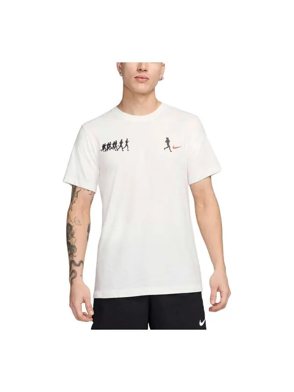 Футболка dri-fit running t-shirt asia sizing 'summit white' Nike — изображение 1 из 2, белый