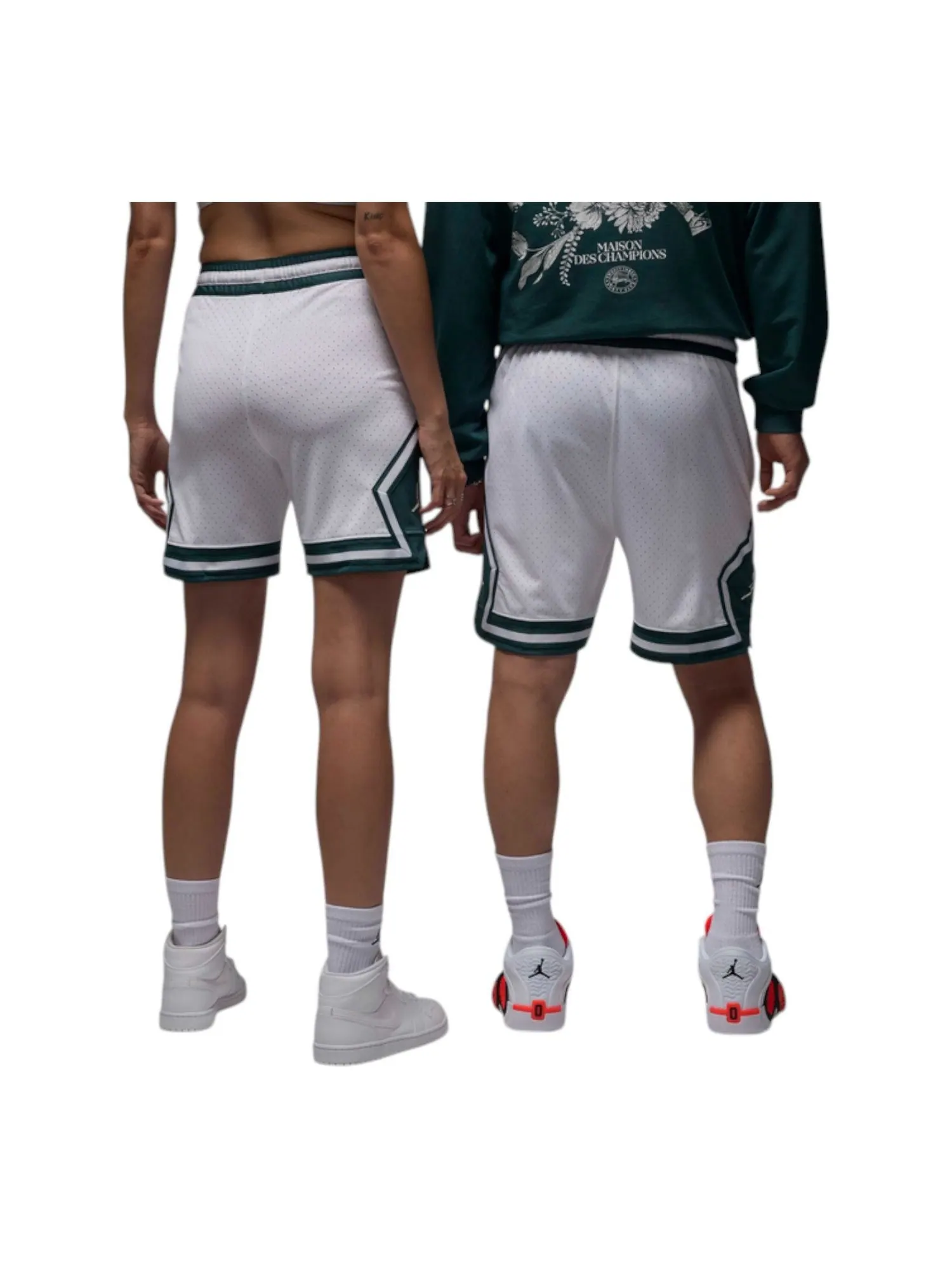 Шорты Air Jordan Sport Dri-FIT Diamond Shorts 'White/Oxidised Green' — изображение 2 из 2, белый/зеленый/белый