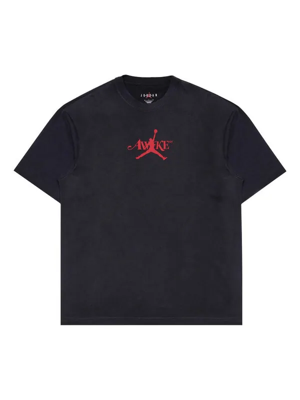 Футболка x awake ny solid t-shirt 'black university red' Air Jordan — изображение 1 из 2, черный/красный