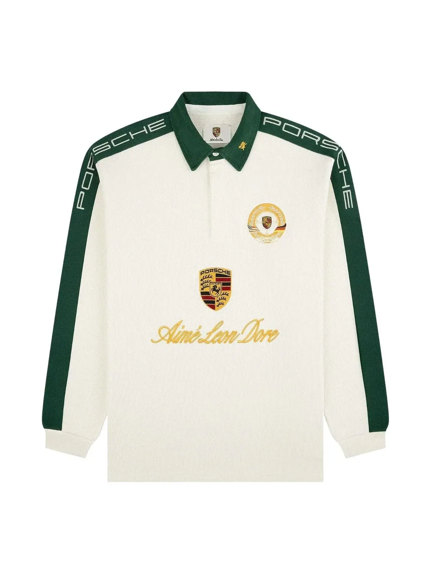 Мужское поло с принтом Aime Leon Dore x Porsche Crest Rugby — изображение 1 из 2, белый