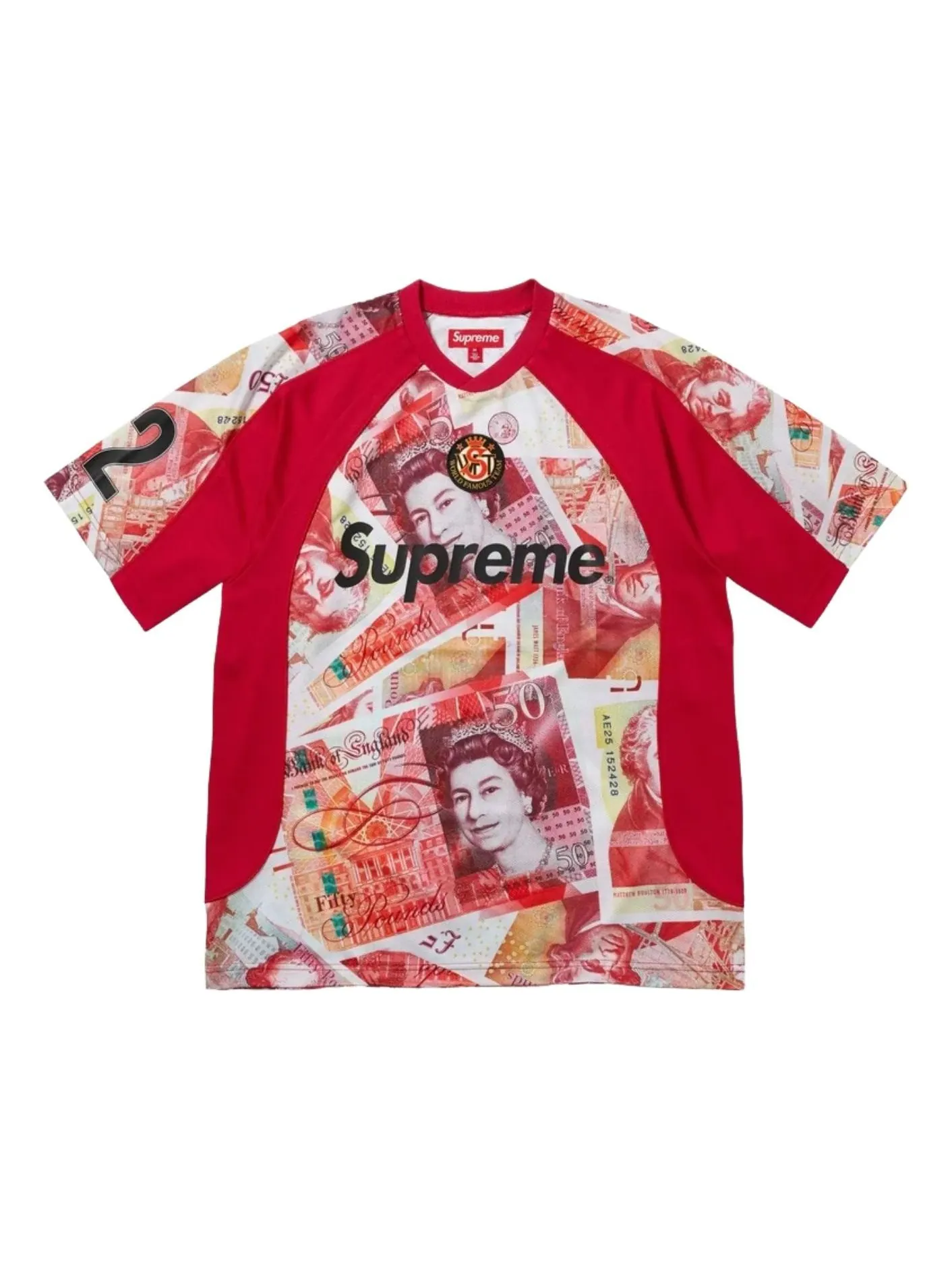 Футбольная майка Supreme FW25 Pounds 'Red' — изображение 1 из 2, красный