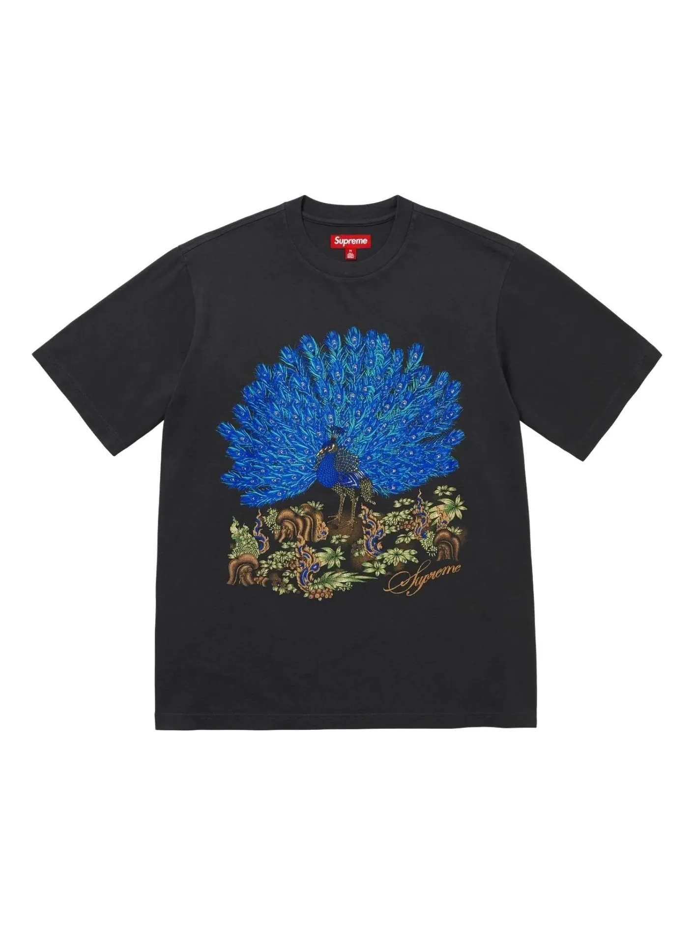 Футболка Supreme FW25 Peacock S/S 'Black' — изображение 1 из 2, черный