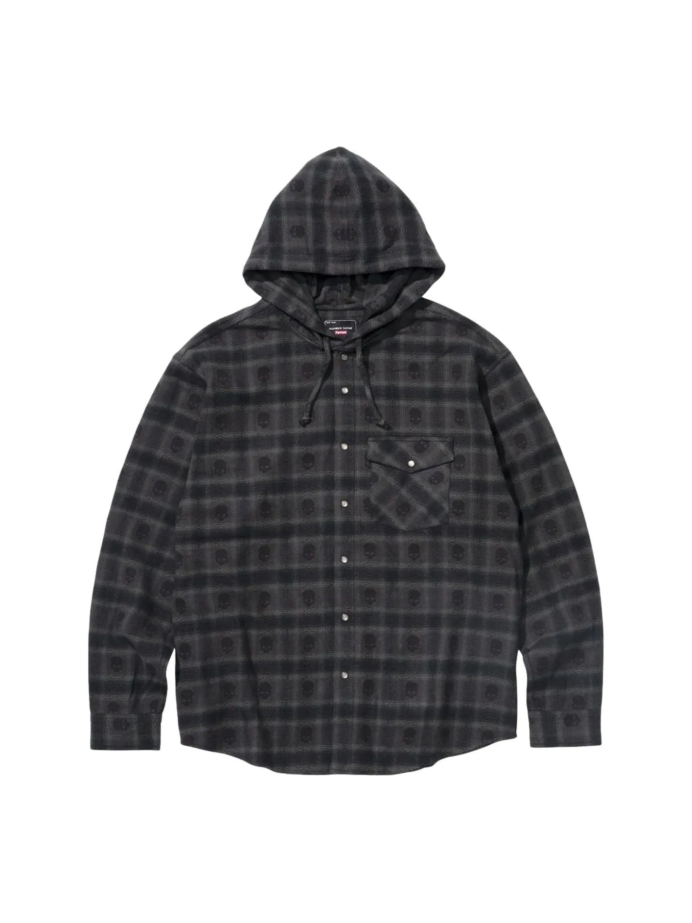 Рубашка с капюшоном Supreme FW25 x Number (N)ine, фланелевая — изображение 1 из 1, черный