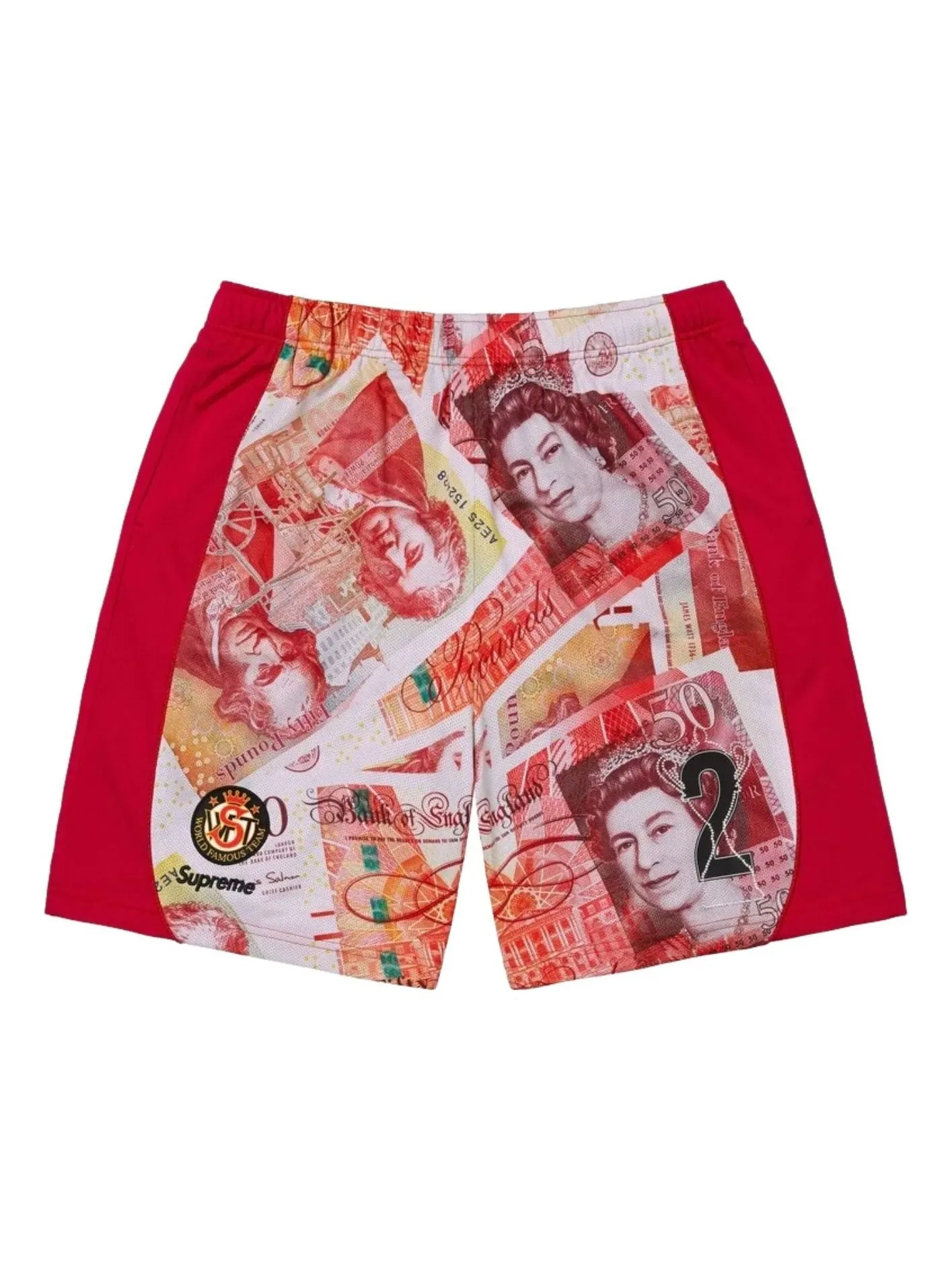Футбольные шорты Supreme FW25 Pounds 'Red' — изображение 1 из 2, красный