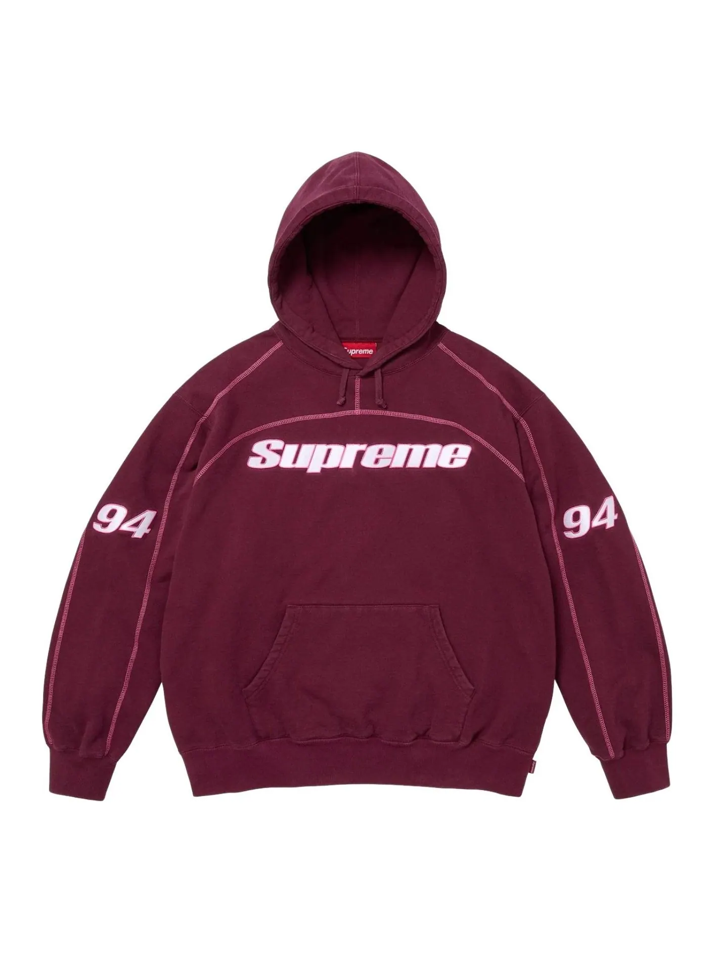 Толстовка Supreme FW25 с капюшоном, оверлок — изображение 1 из 2, бордовый