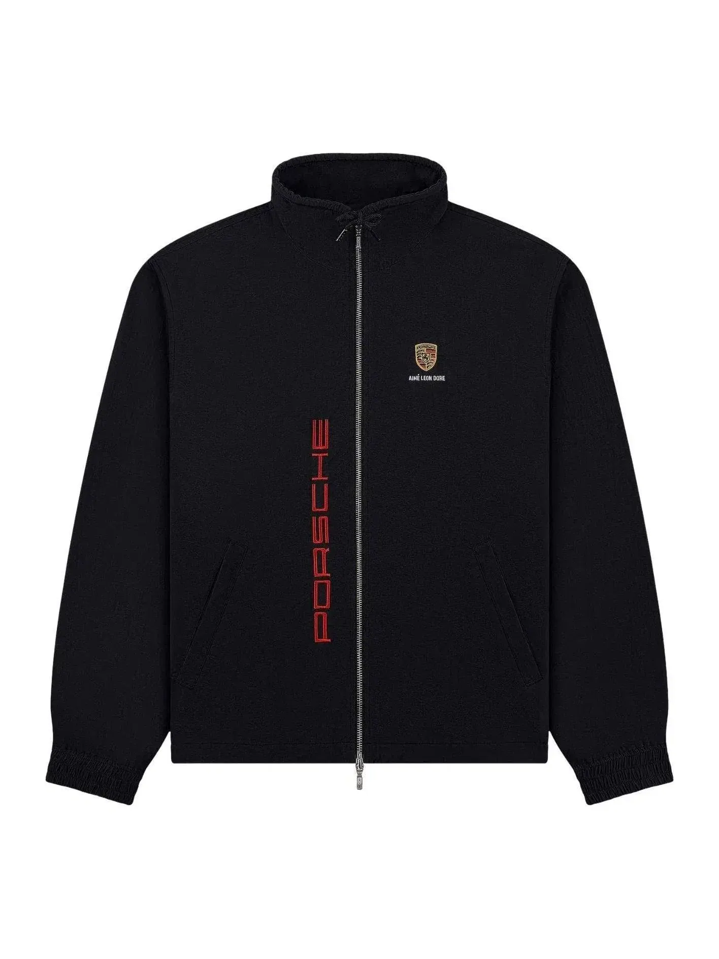 Мужская куртка-ветровка нейлоновая с принтом Aime Leon Dore x Porsche — изображение 1 из 2, черный