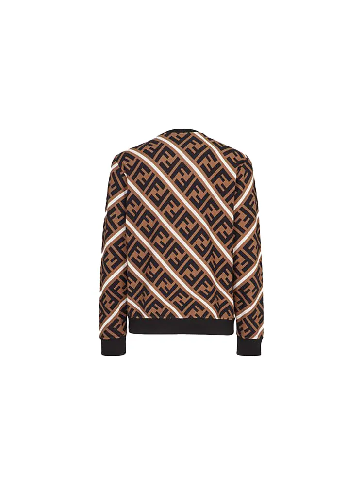 Худи Men's FENDI Logo Cotton Colorblock Sports Brown — изображение 2 из 5, коричневый