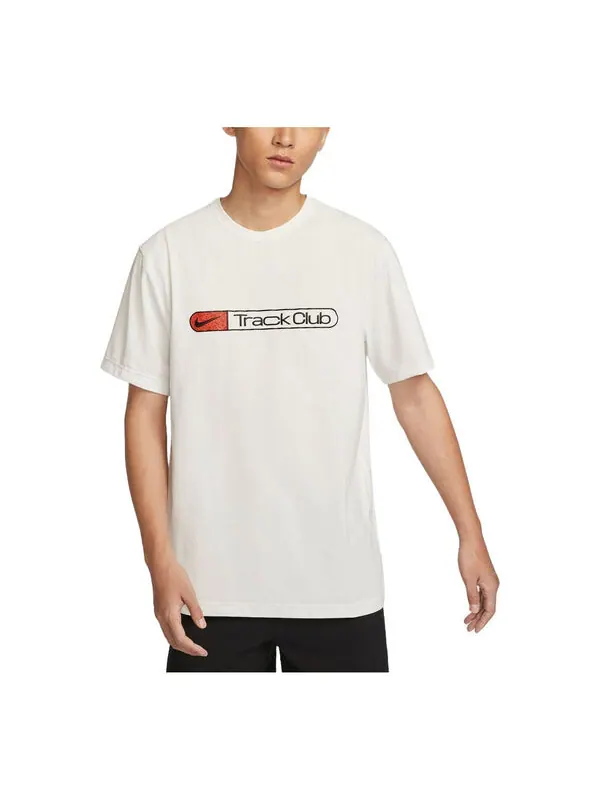 Футболка hyverse track club dri-fit running t-shirt asia sizing 'beige' Nike — изображение 1 из 2, бежевый/черный