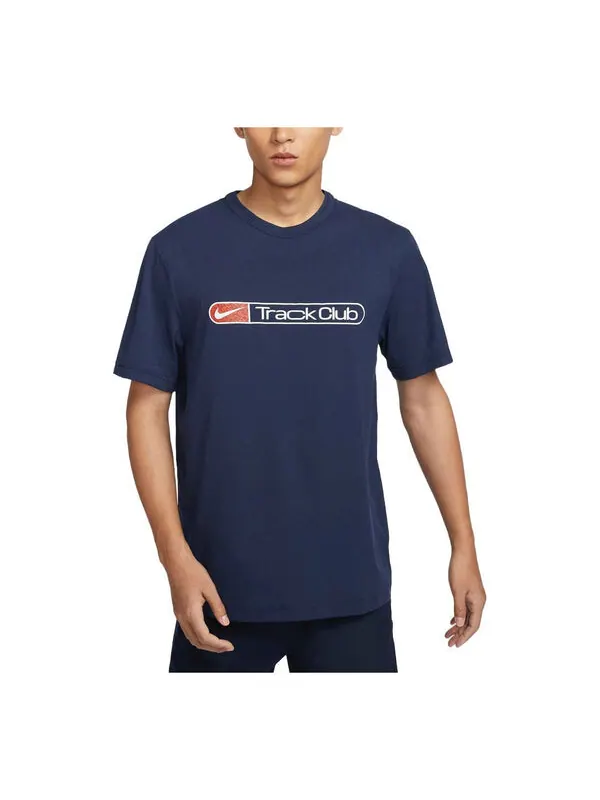 Футболка hyverse track club dri fit футболка азиатские размеры Nike — изображение 1 из 2, темно-синий/белый