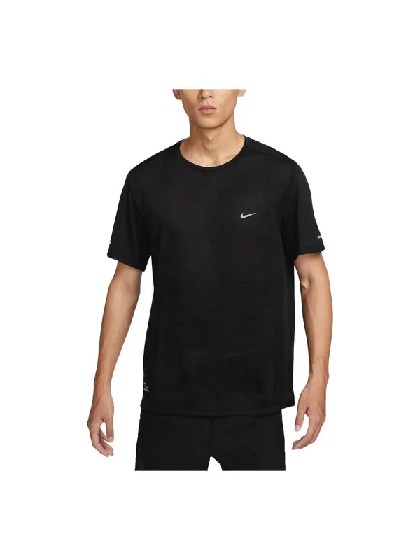 Футболка dri fit adv running t shirt asia sizing Nike — изображение 1 из 2, черный/серебристый