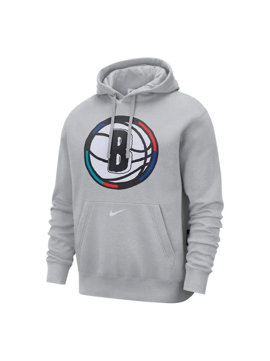 Худи Nike NBA Brooklyn Nets Club City Edition Fleece Pullover Hoodie 'Grey' — изображение 1 из 2, серый