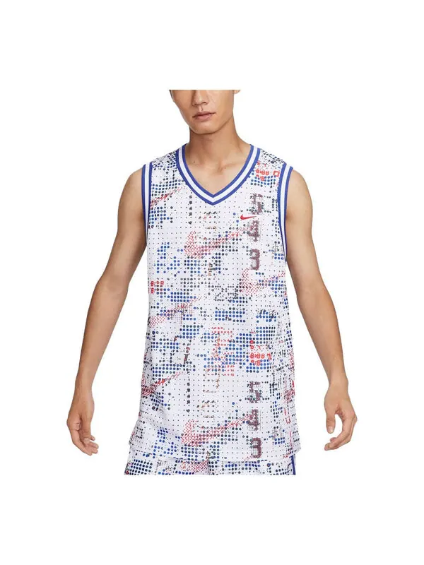 Майки dna dri fit баскетбольная майка азиатские размеры Nike — изображение 1 из 2, белый/красный