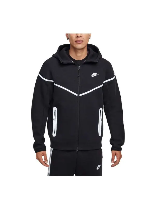 Куртка tech fleece windrunner reflective hooded jacket 'black bemis silver' Nike — изображение 1 из 2, черный